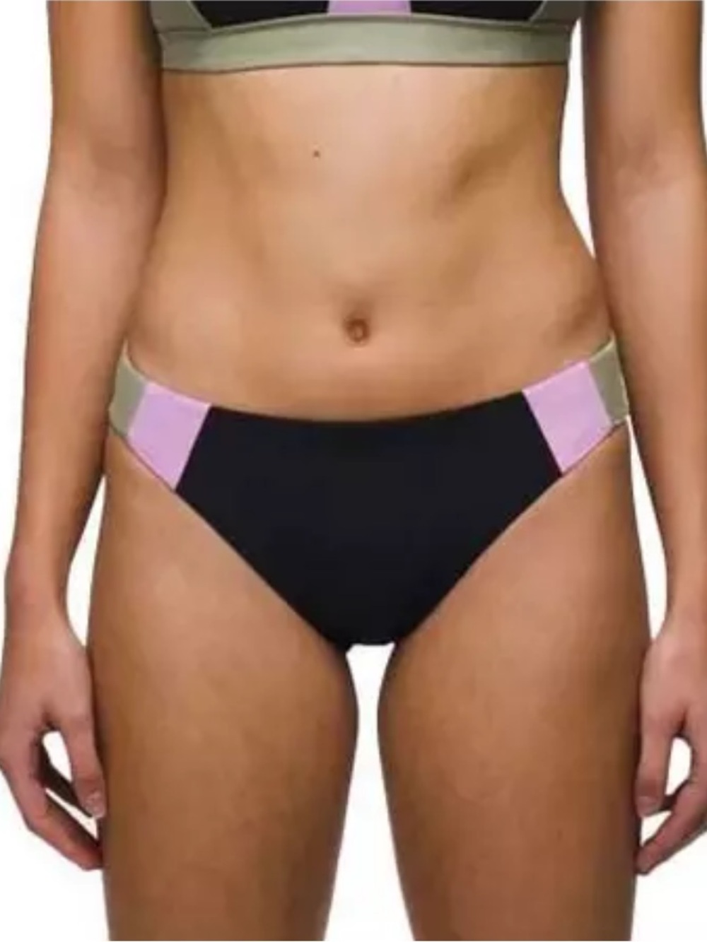 Prana Black Bikini Tulum Bottom with Black Color Block